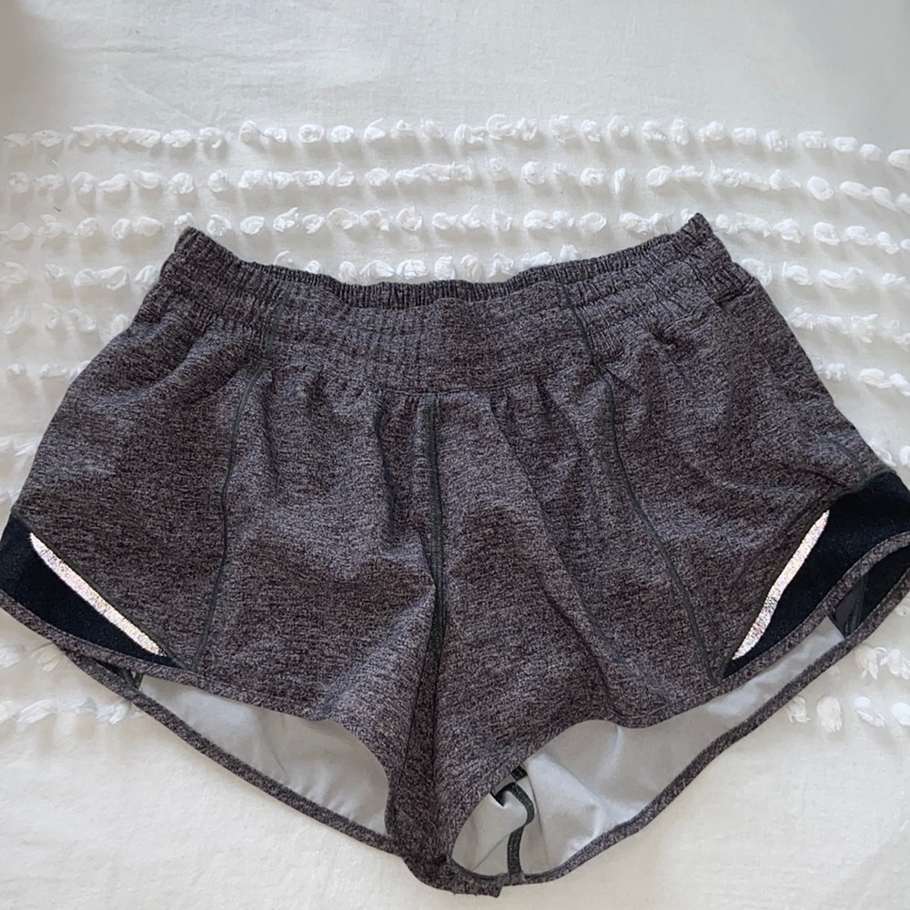 Gray lululemon hotty hot 2.5 inch shorts